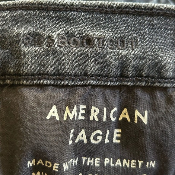 American Eagle 90’s Boot Cut Distressed Washed Black Mid Rise Jeans Sz 4 regular - Picture 3 of 6